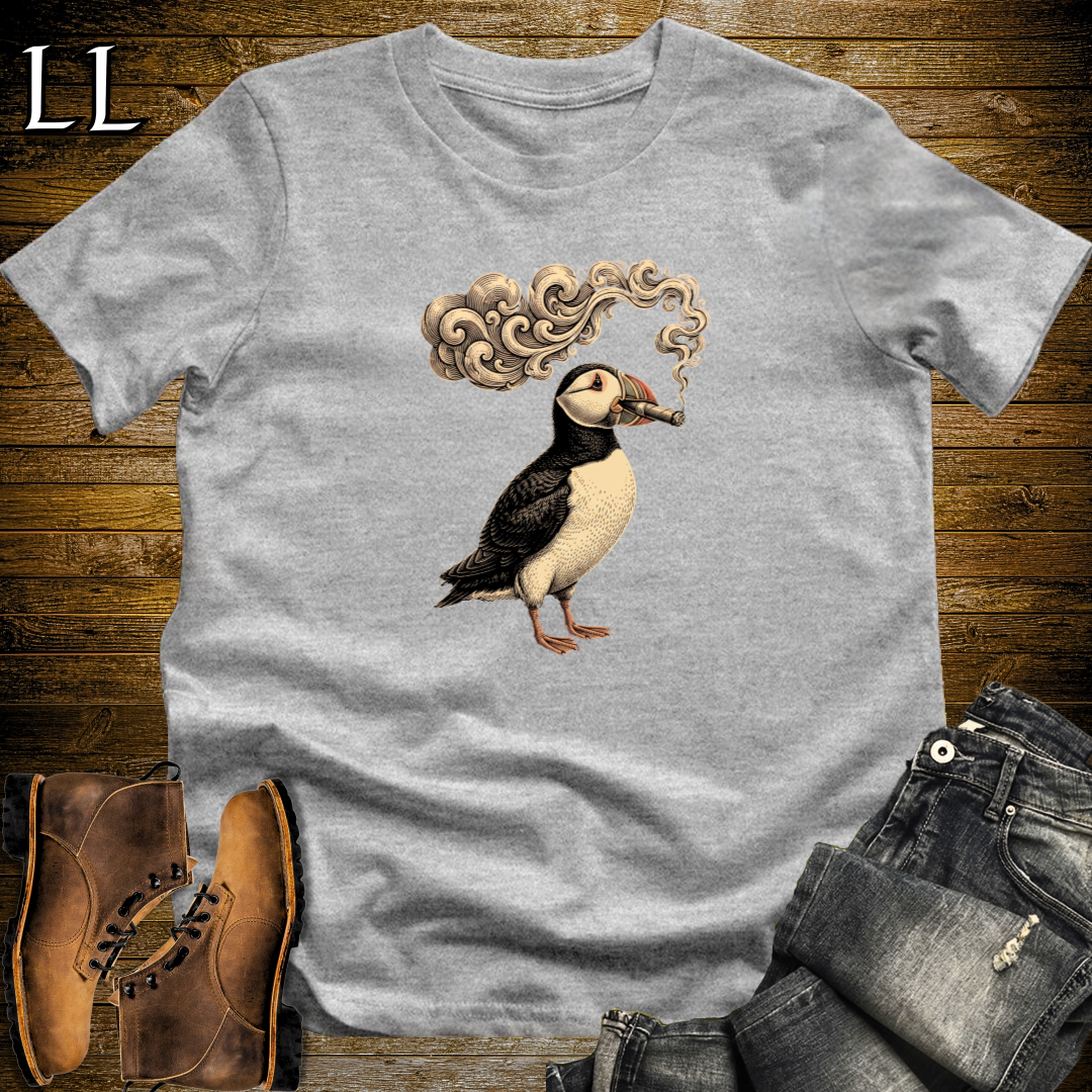 Vintage Cigar Puffin T-Shirt Sport Grey | Cigar Puffin Graphic Tee