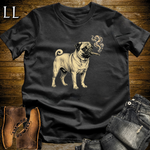 Vintage Cigar Pug T-Shirt Black | Dog Lover Cigar Tee