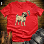 Vintage Cigar Pug T-Shirt Red | Dog Lover Cigar Tee