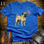 Vintage Cigar Pug T-Shirt Royal Blue | Dog Lover Cigar Tee