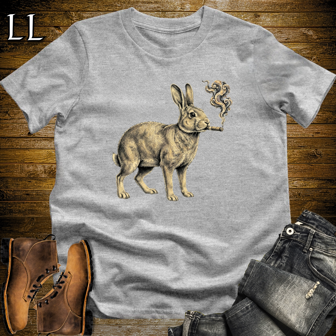 Vintage Cigar Rabbit T-Shirt Sport Grey | Vintage Cigar Lover Gift Tee