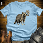 Vintage Cigar Raccoon T-Shirt Light Blue | Vintage Cigar Lover Tee