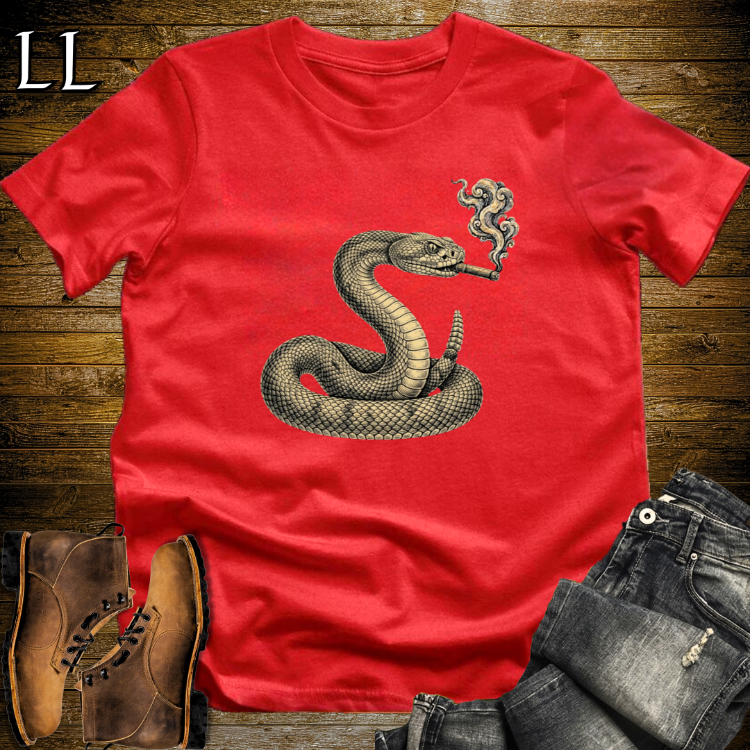 Vintage Cigar Rattlesnake T-Shirt Red | Reptile Lover Cigar Gift Tee