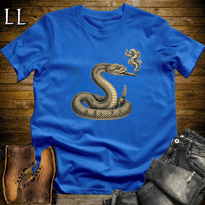 Vintage Cigar Rattlesnake T-Shirt Royal Blue | Reptile Lover Cigar Gift Tee