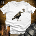 Vintage Cigar Raven T-Shirt White | Cigar Lover Gift Tee