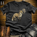 Vintage Cigar Red Fox T-Shirt Black | Vintage Cigar Lover Tee