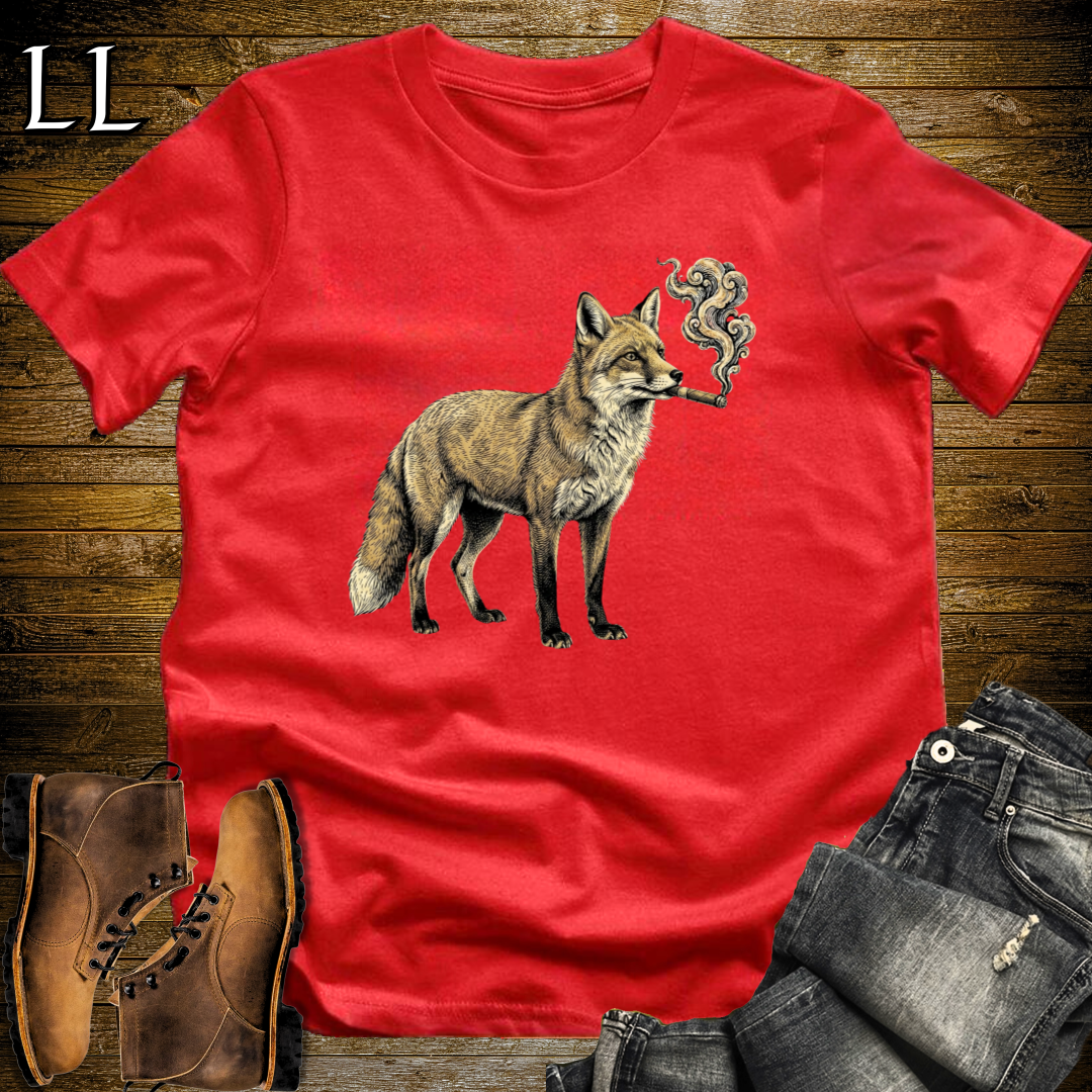 Vintage Cigar Red Fox T-Shirt Red | Vintage Cigar Lover Tee