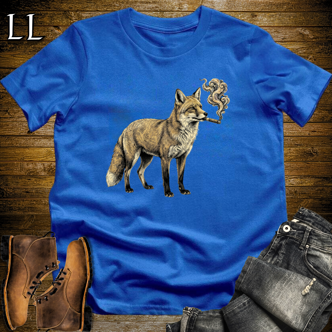 Vintage Cigar Red Fox T-Shirt Royal Blue | Vintage Cigar Lover Tee
