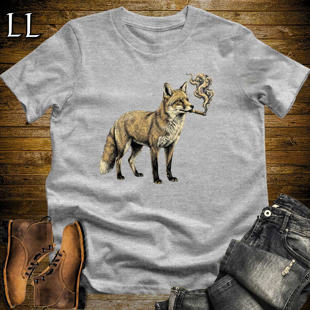 Vintage Cigar Red Fox T-Shirt Sport Grey | Vintage Cigar Lover Tee
