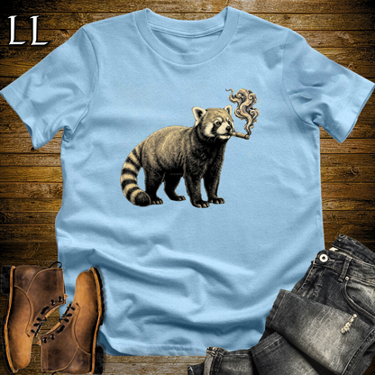 Vintage Cigar Red Panda T-Shirt Light Blue | Cigar Lover Gift Tee