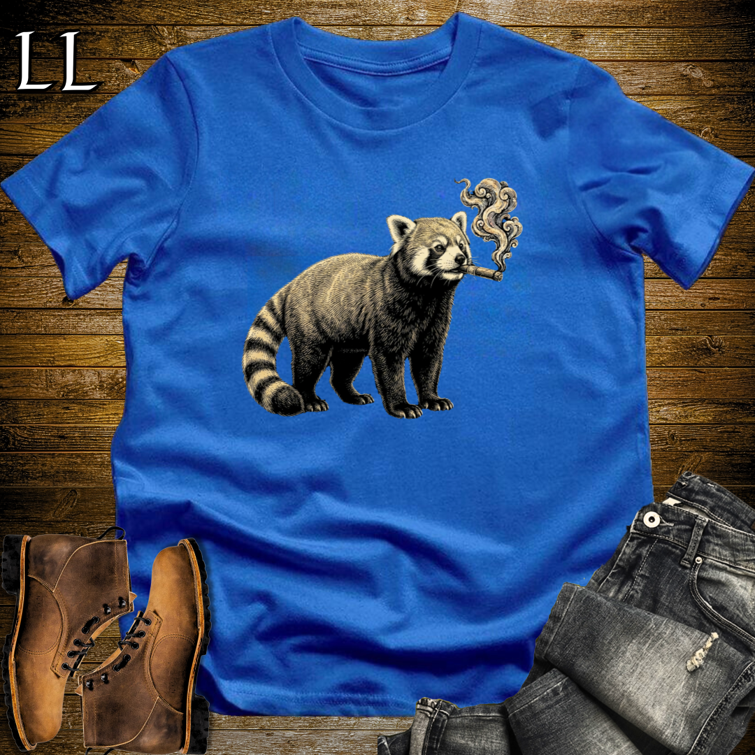 Vintage Cigar Red Panda T-Shirt Royal Blue | Cigar Lover Gift Tee