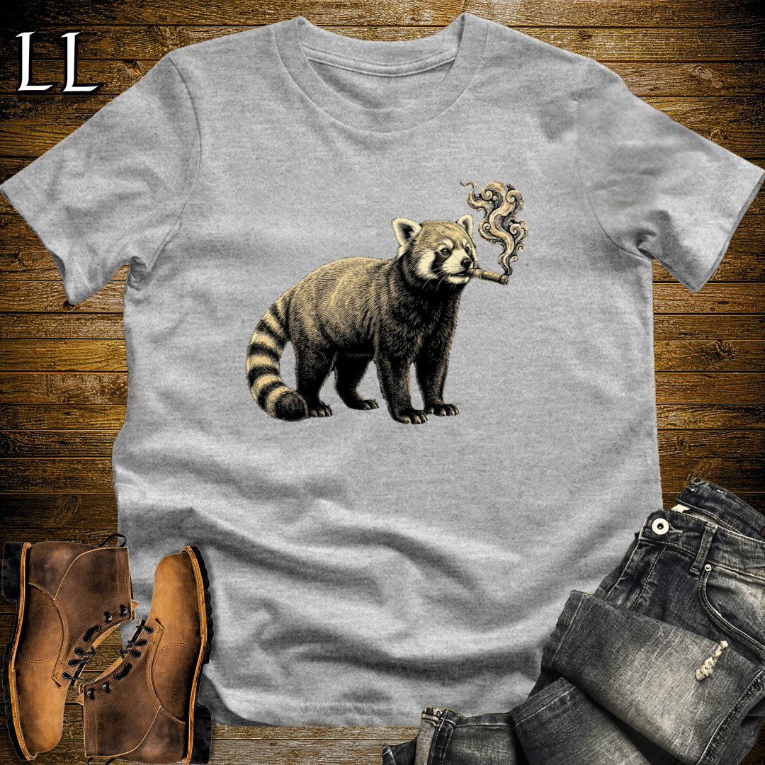 Vintage Cigar Red Panda T-Shirt Sport Grey | Cigar Lover Gift Tee