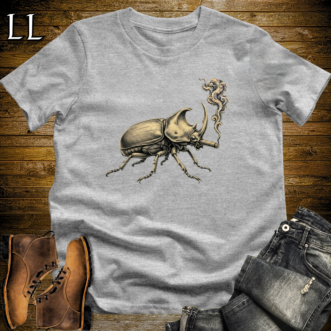 Vintage Cigar Rhino Beetle T-Shirt Sport Grey | Cigar Rhino Beetle Tee