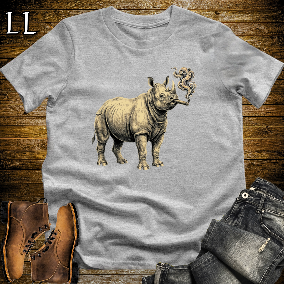 Vintage Cigar Rhino T-Shirt Sport Grey | Cigar Lover Gift Tee