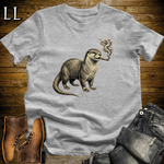 Vintage Cigar River Otter T-Shirt Sport Grey | Cigar Lover Gift Tee