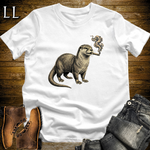 Vintage Cigar River Otter T-Shirt White | Cigar Lover Gift Tee
