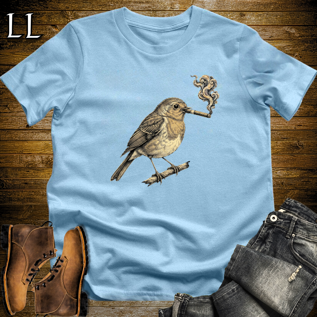 Vintage Cigar Robin T-Shirt Light Blue | Cigar Robin Graphic Tee