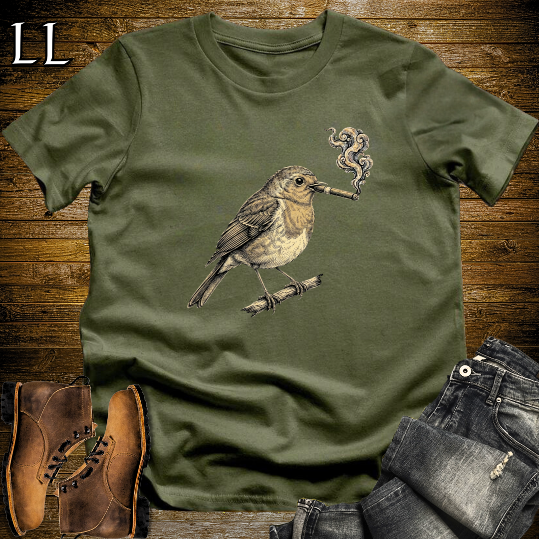 Vintage Cigar Robin T-Shirt Military Green | Cigar Robin Graphic Tee