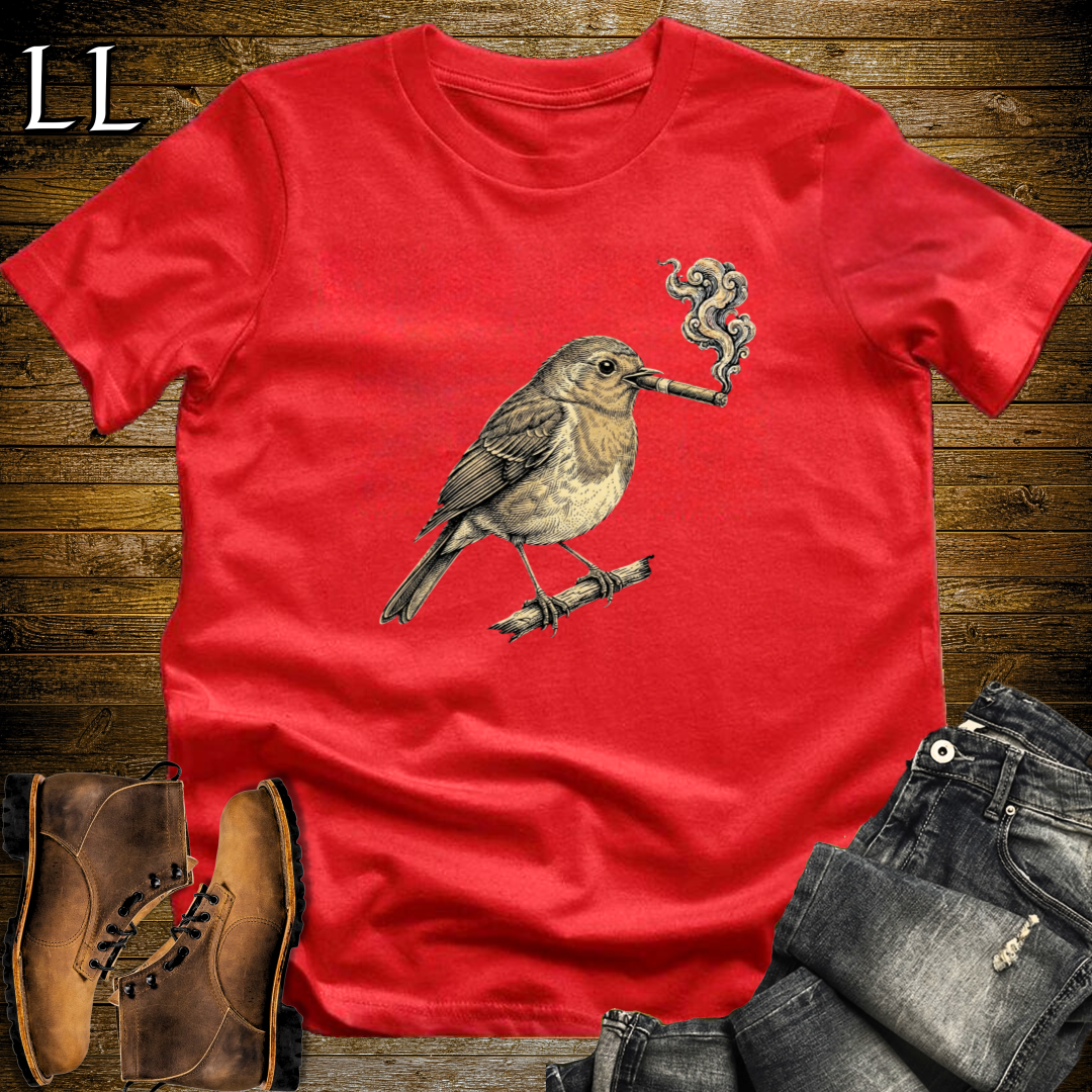 Vintage Cigar Robin T-Shirt Red | Cigar Robin Graphic Tee