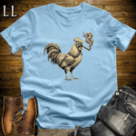Vintage Cigar Rooster T-Shirt Light Blue | Funny Animal Cigar Tee