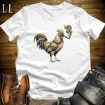 Vintage Cigar Rooster T-Shirt White | Funny Animal Cigar Tee