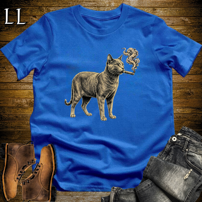 Vintage Cigar Russian Blue T-Shirt Royal Blue | Cigar Russian Blue Cat Tee