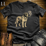 Vintage Cigar Saint Bernard T-Shirt Black | Dog Lover Cigar Tee