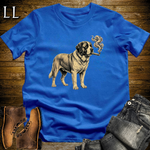 Vintage Cigar Saint Bernard T-Shirt Royal | Dog Lover Cigar Tee
