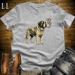 Vintage Cigar Saint Bernard T-Shirt Sport Grey | Dog Lover Cigar Tee