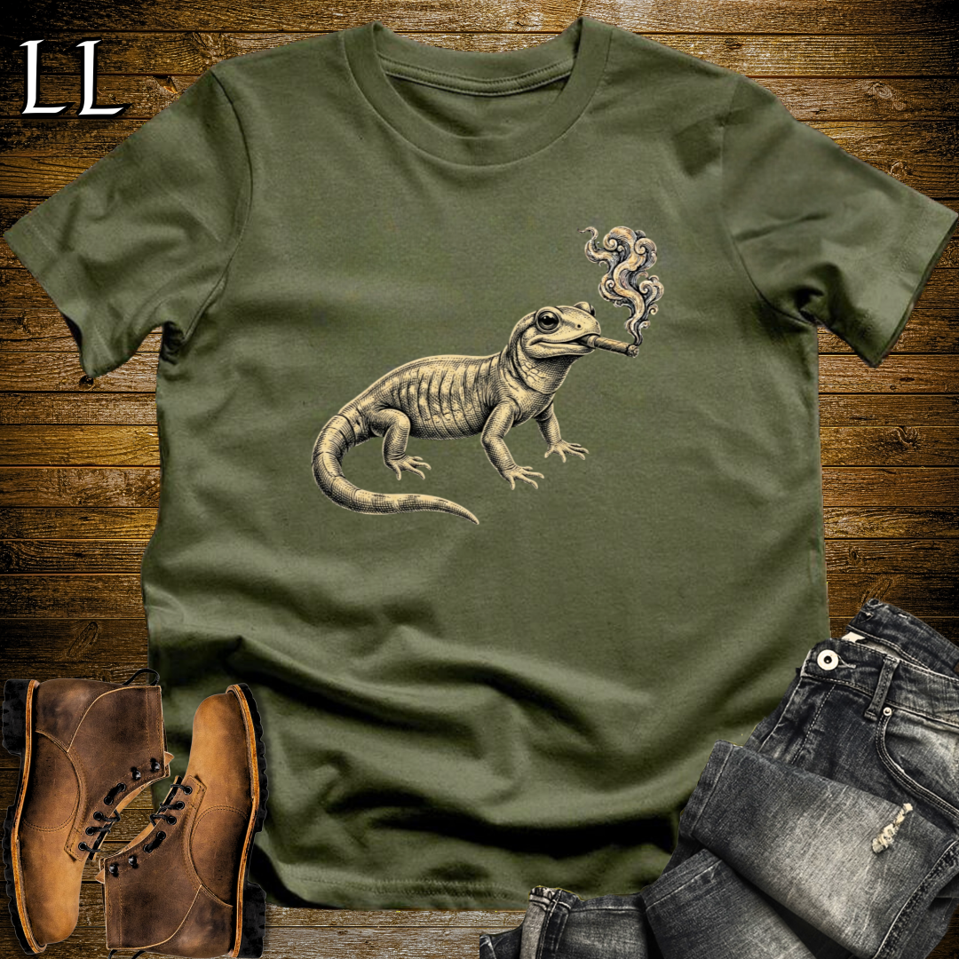 Vintage Cigar Salamander T-Shirt Military Green | Cigar Salamander Tee