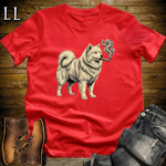 Vintage Cigar Samoyed T-Shirt Red | Dog Lover Tee