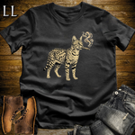 Vintage Cigar Savannah Cat T-Shirt Black | Cat Lover Gift Tee