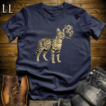 Vintage Cigar Savannah Cat T-Shirt Navy | Cat Lover Gift Tee