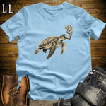 Vintage Cigar Sea Turtle T-Shirt Light Blue | Cigar Sea Turtle Tee