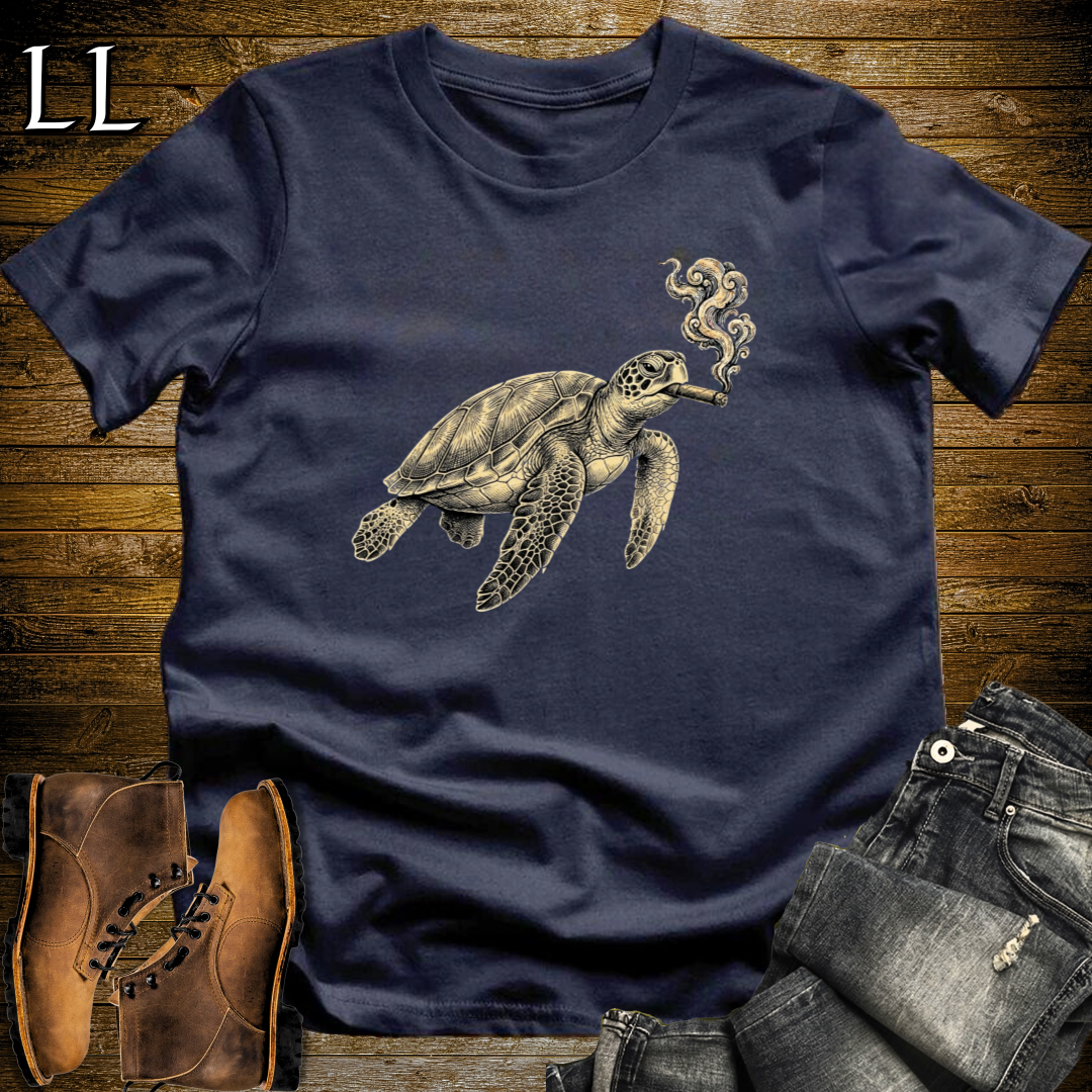 Vintage Cigar Sea Turtle T-Shirt Navy | Cigar Sea Turtle Tee