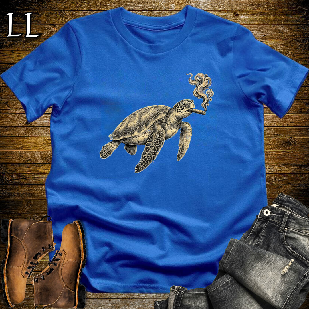 Vintage Cigar Sea Turtle T-Shirt Royal Blue | Cigar Sea Turtle Tee