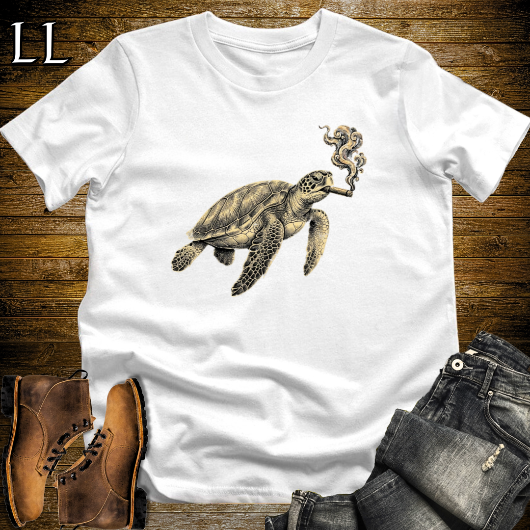 Vintage Cigar Sea Turtle T-Shirt White | Cigar Sea Turtle Tee
