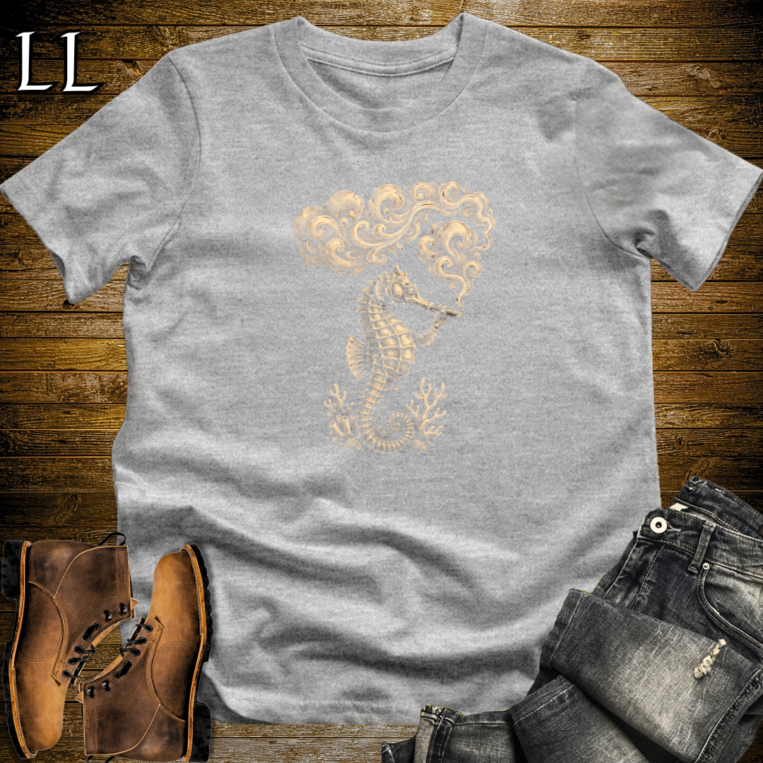 Vintage Cigar Seahorse T-Shirt Sport Grey | Cigar Lover Gift Tee