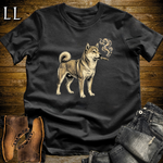 Vintage Cigar Shiba Inu T-Shirt Black | Dog Lover Cigar Tee