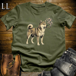 Vintage Cigar Shiba Inu T-Shirt Military Green | Dog Lover Cigar Tee