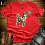 Vintage Cigar Shiba Inu T-Shirt Red | Dog Lover Cigar Tee
