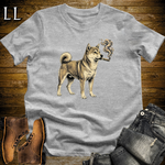 Vintage Cigar Shiba Inu T-Shirt Sport Grey | Dog Lover Cigar Tee
