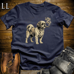 Vintage Cigar Shih Tzu T-Shirt Navy | Dog Lover Gift Tee