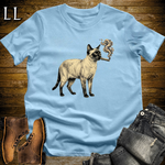 Vintage Cigar Siamese Cat T-Shirt Light Blue | Cigar Siamese Cat Tee
