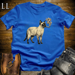 Vintage Cigar Siamese Cat T-Shirt Royal Blue | Cigar Siamese Cat Tee