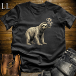 Vintage Cigar Sloth T-Shirt Black | Animal Graphic Tee