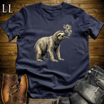 Vintage Cigar Sloth T-Shirt Navy | Animal Graphic Tee