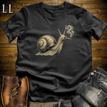 Vintage Cigar Snail T-Shirt Black | Funny Animal Tee