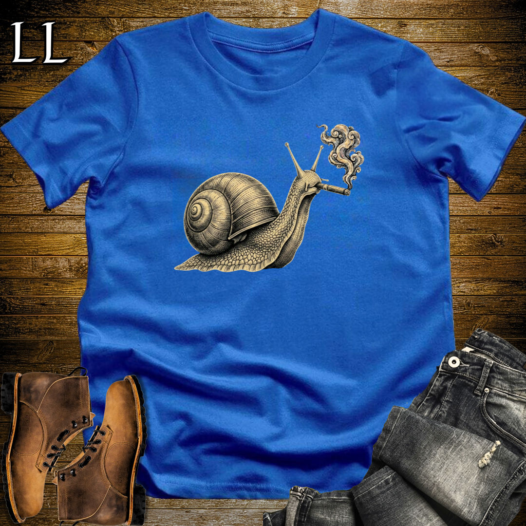 Vintage Cigar Snail T-Shirt Royal | Funny Animal Tee