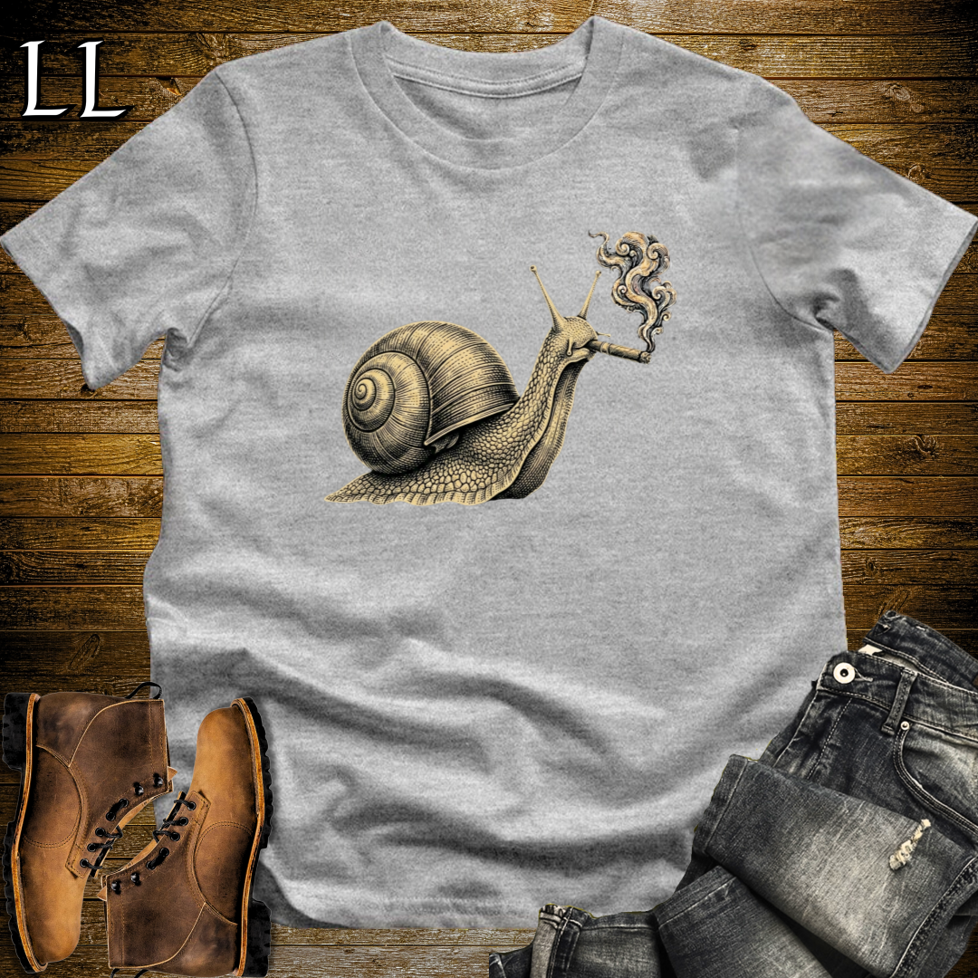 Vintage Cigar Snail T-Shirt Sport Grey | Funny Animal Tee